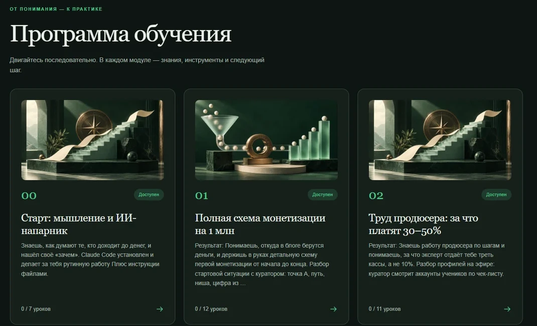 Программа обучения по модулям